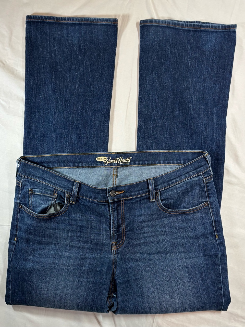 Old Navy Sweetheart Jeans 16 Long Y2K Mid Rise Blue Bootcut Denim Tall Stretch